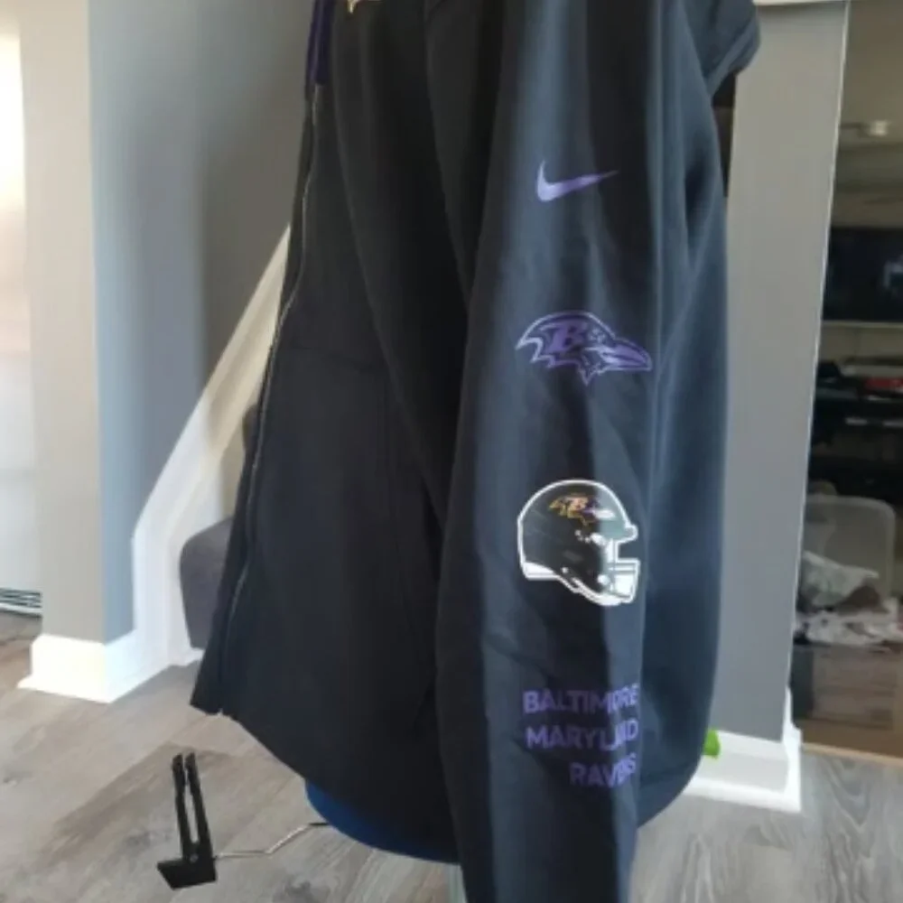 Men's Nike Black Baltimore Ravens Club Full-Zip Hoodie Jacket